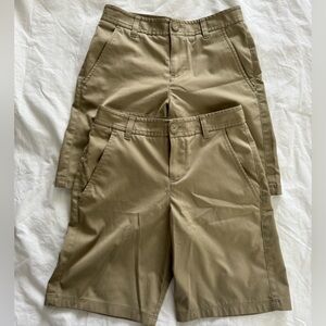 2 pair Under Armour khaki golf shorts boys size 10